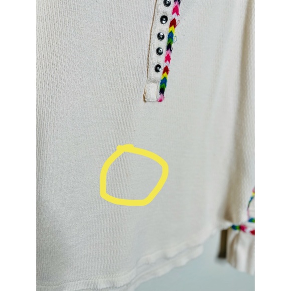 Free People Rainbow Henley Thermal in Cream - Picture 7 of 7